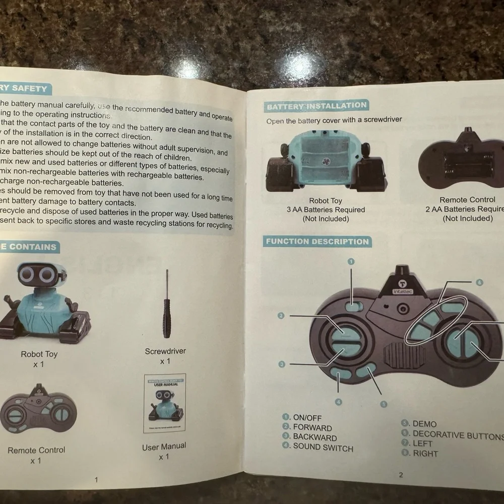 Remote Control Robot Toy With LED Eyes Flexible Head And Arms